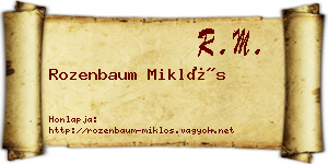 Rozenbaum Miklós névjegykártya