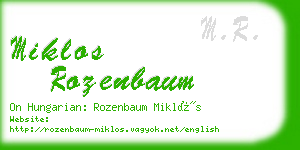 miklos rozenbaum business card